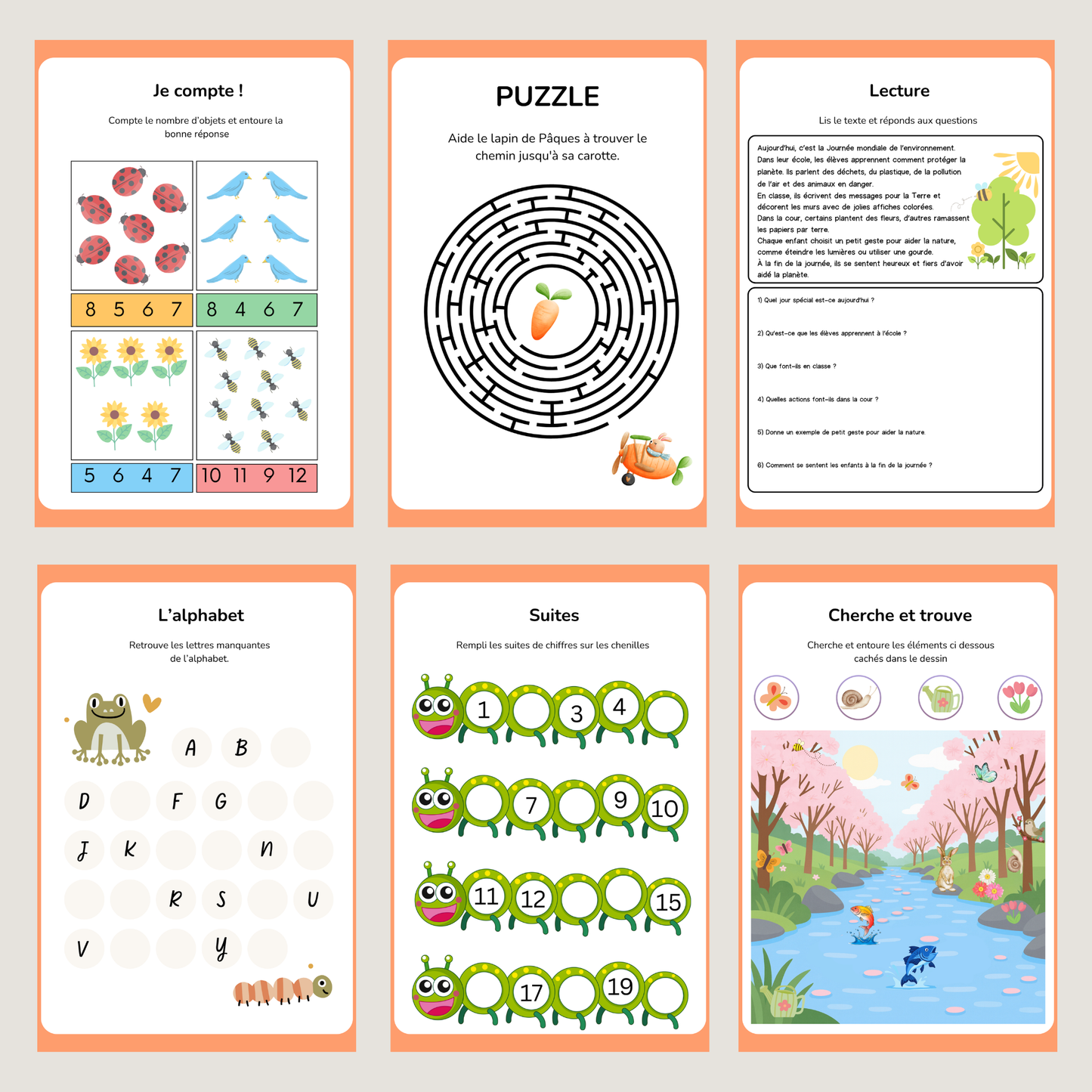 Livret d'activités réutilisable - Printemps