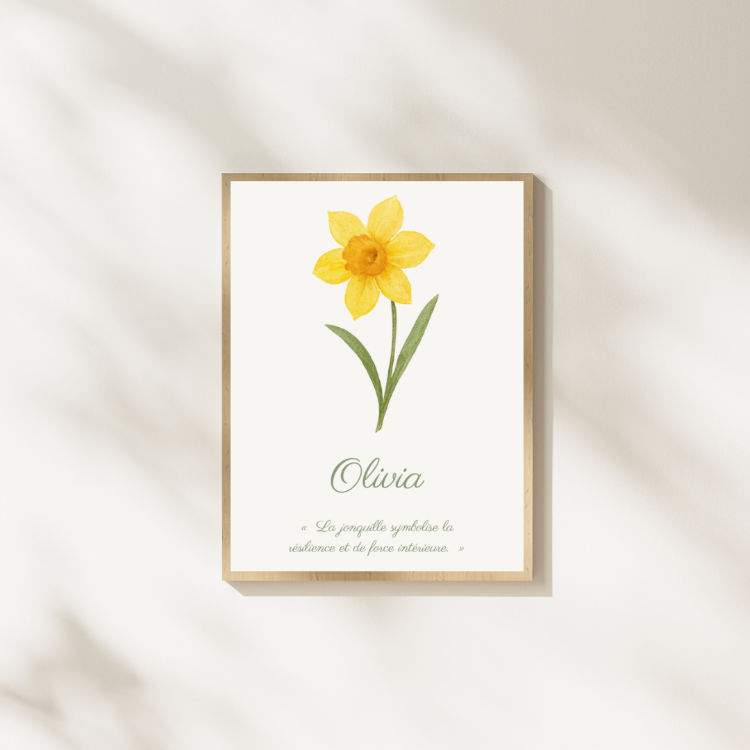 Affiche naissance personnalisée - Collection Flora