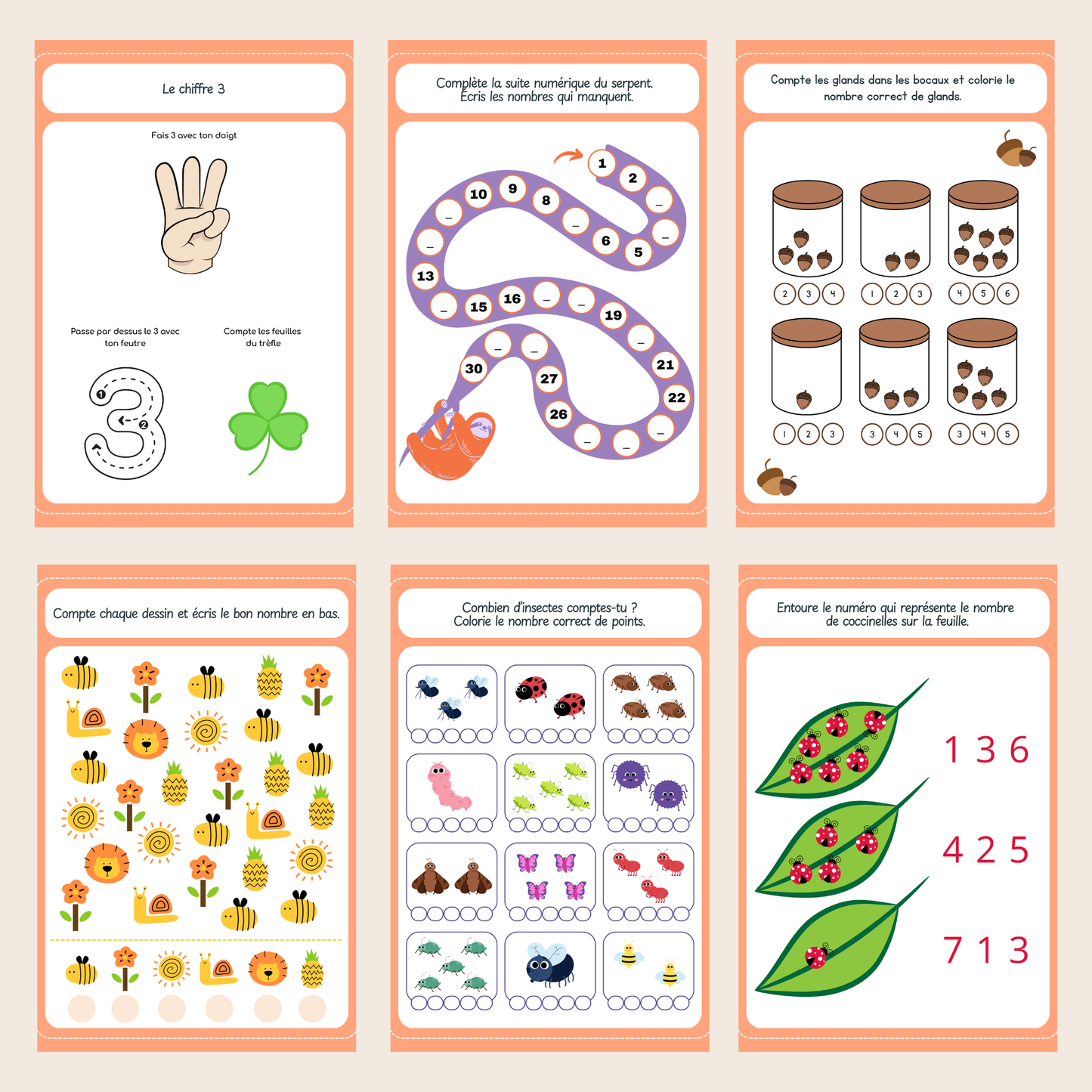 J'apprends à compter réutilisable