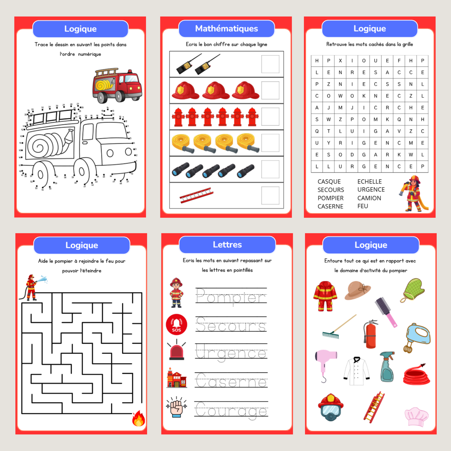 Livret pompier réutilisable