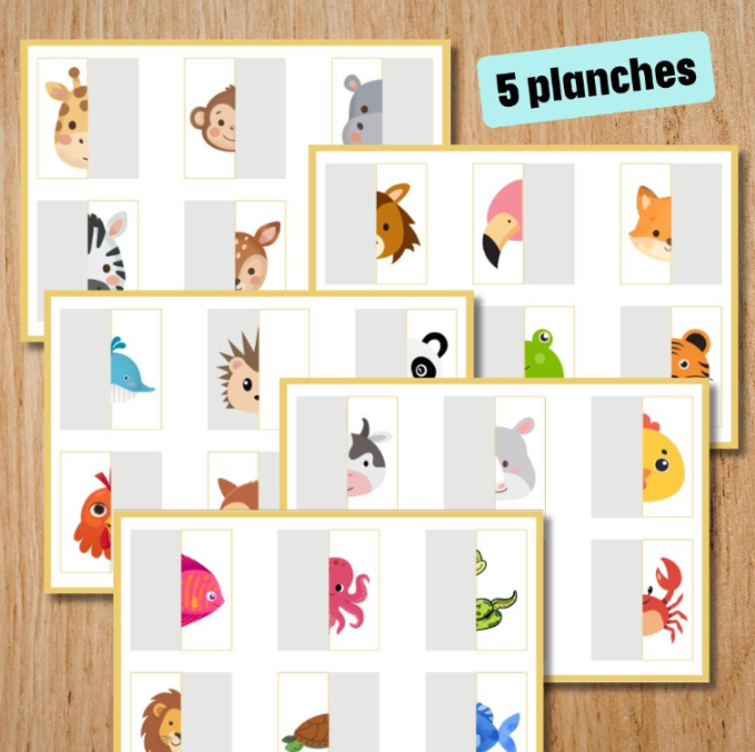 Jeu - Animaux à assembler