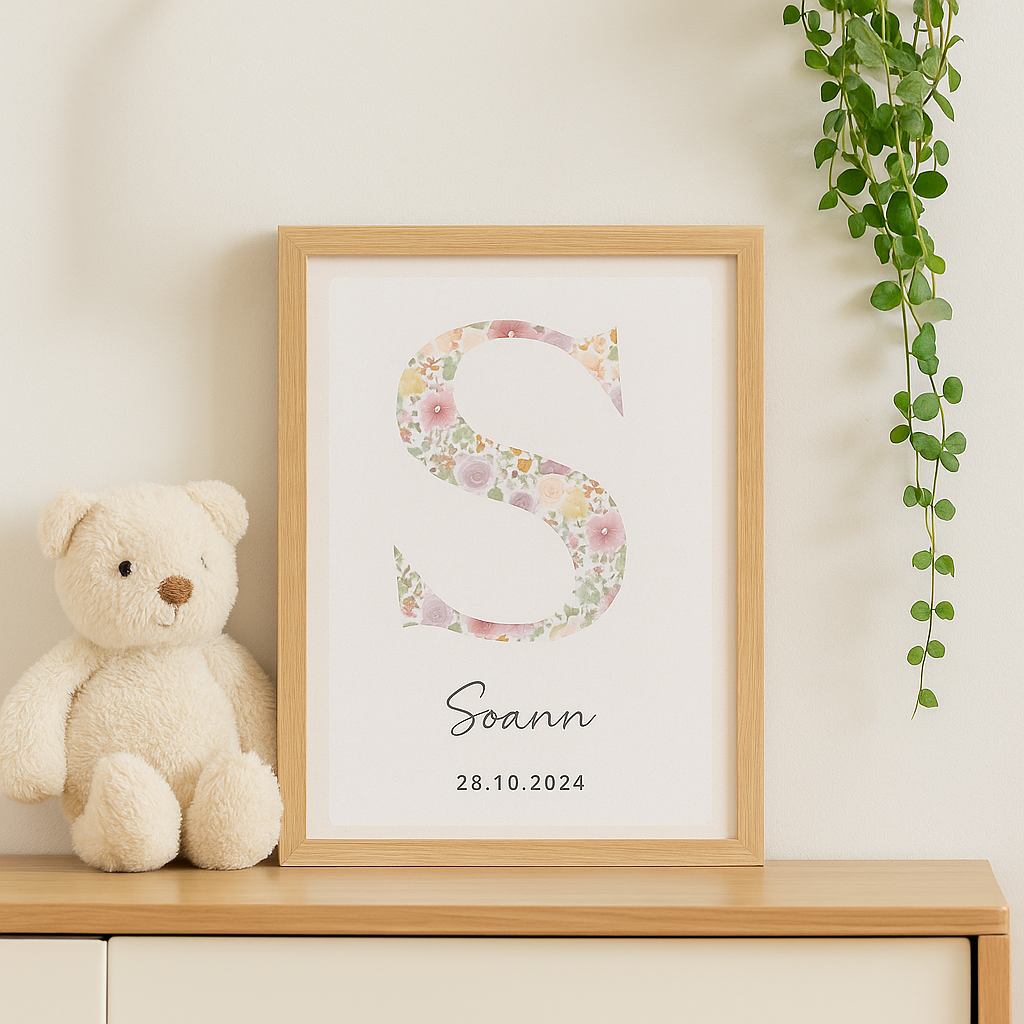 Affiche naissance personnalisée – Collection Althéa