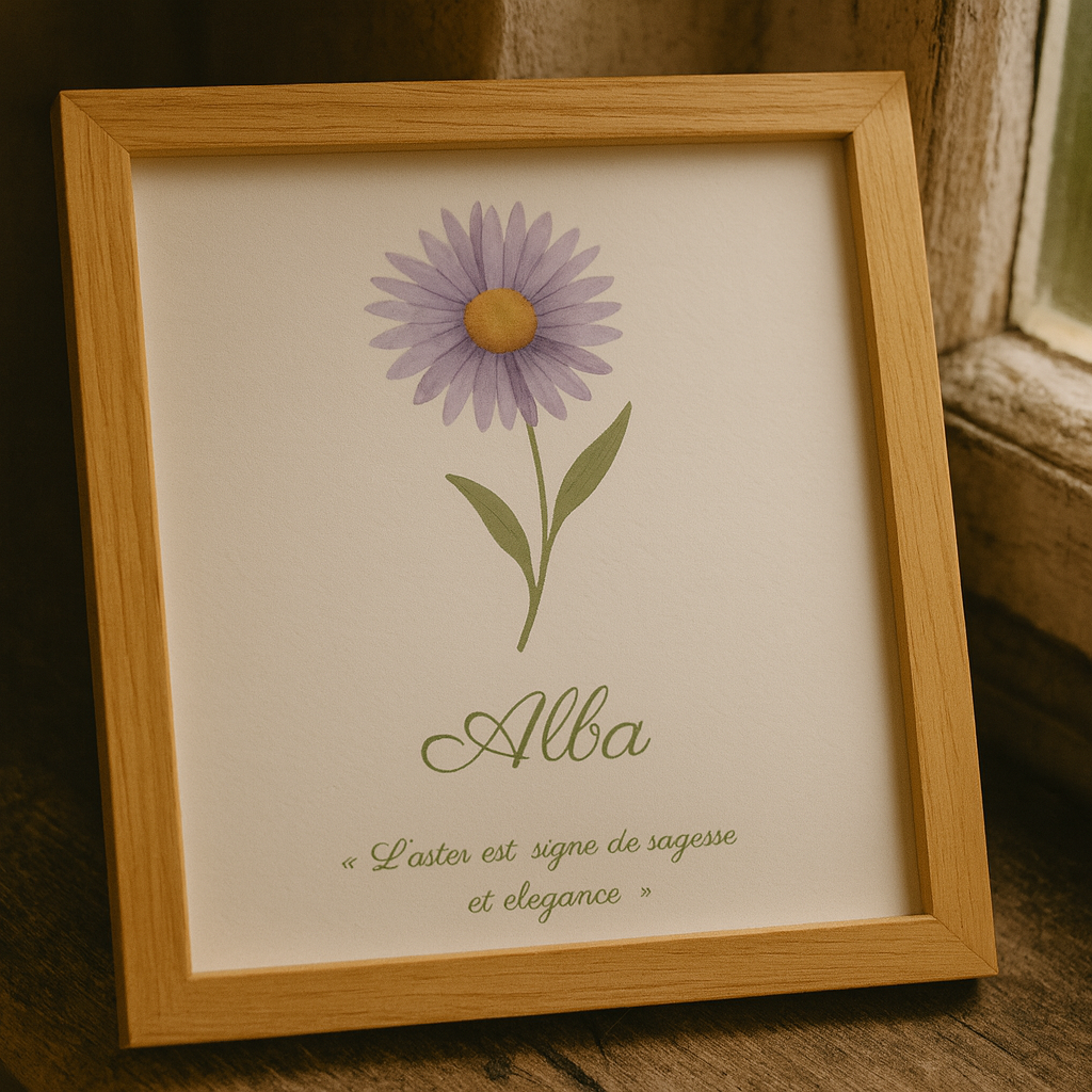 Affiche naissance personnalisée - Collection Flora