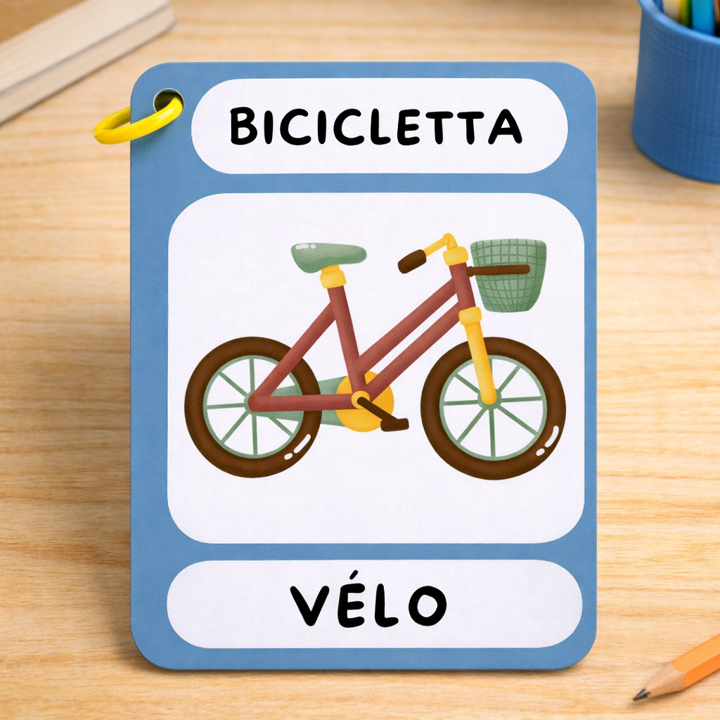 Imagier bilingue italien/français - 96 mots