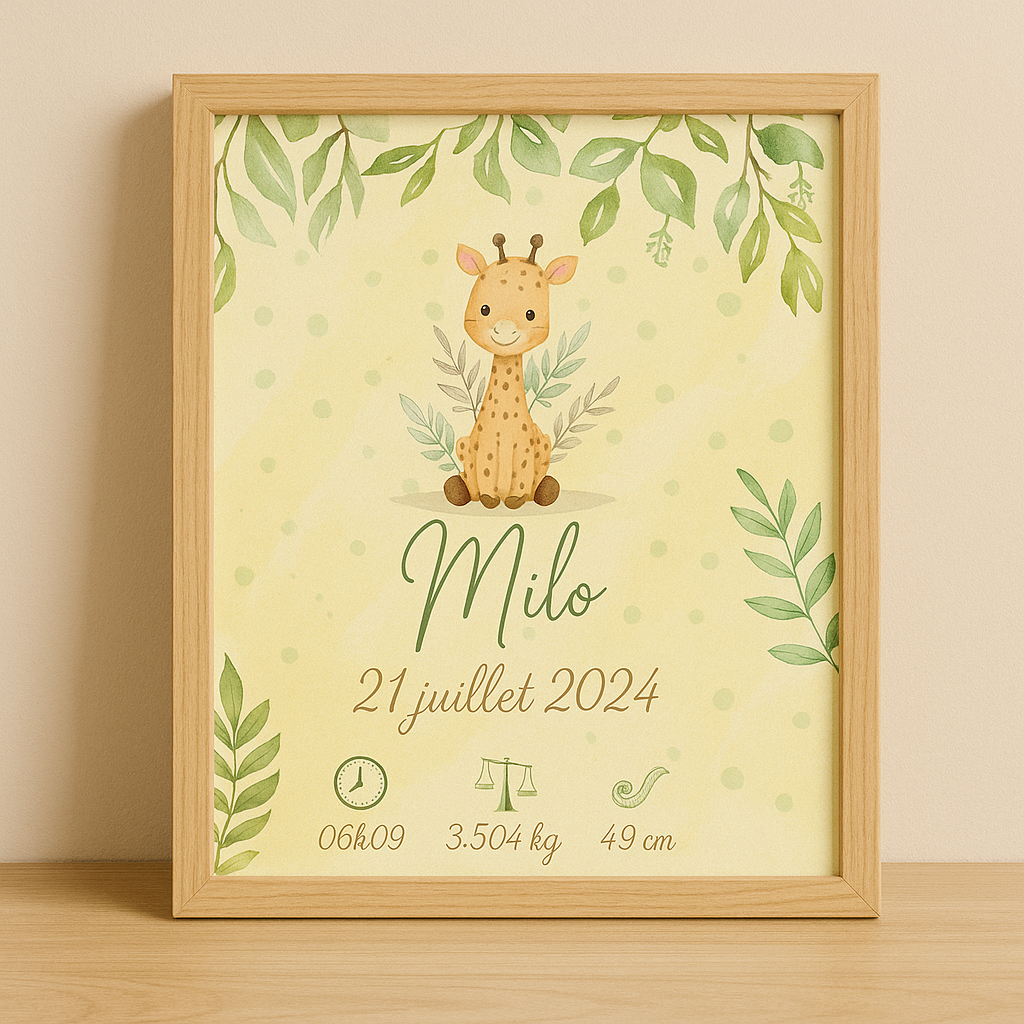 Affiche naissance personnalisée - Alma
