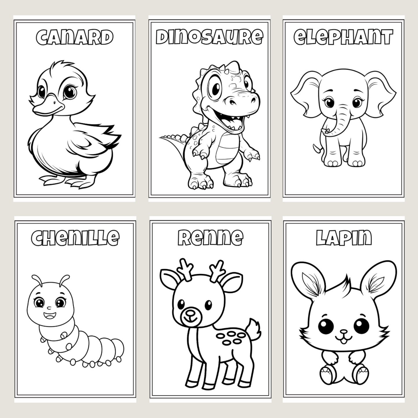 Coloriage bébés animaux