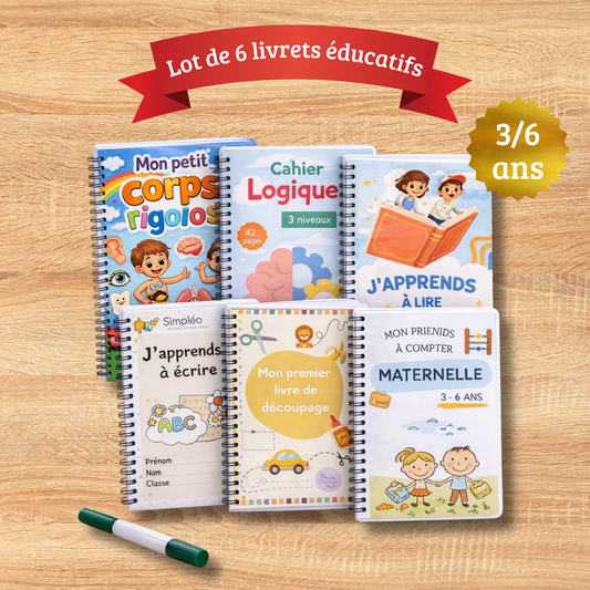 Lot de 6 cahiers éducatifs - 3/6 ans